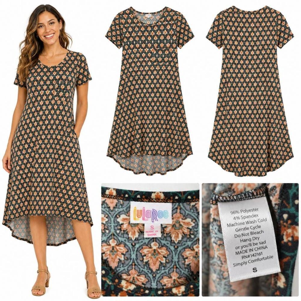 LuLaRoe Carly Dress S Floral Hi Low Boho